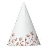 シックモダンテラコッタフラワーファースト誕生日 パーティーハット (裏面)