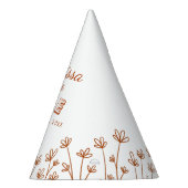 シックモダンテラコッタフラワーファースト誕生日 パーティーハット (右)