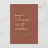 シックモダンテラコッタラストウェディングレセプション エンクロージャーカード (正面)