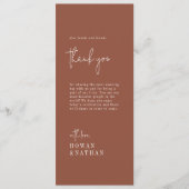 シックモダンテラコッタラストサンキューテーブルカード メニュー (正面)