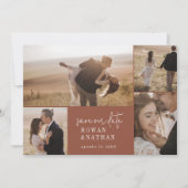 シックモダンテラコッタラストフォトコラージュ セーブザデート (正面)