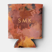 シックモダンテラコッタラストブラウンモノグラム 缶クーラー (正面)