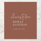 シックモダンテラコッタラスト応援ズへ結婚愛 ワインラベル (シングルラベル)