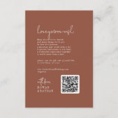 シックモダンテラコッタラスト結婚のハネムーンウィッシュ エンクロージャーカード (正面)