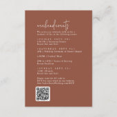 シックモダンテラコッタラスト結婚の週末イベント エンクロージャーカード (正面)