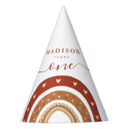 シックモダンテラコッタレインボホ誕生日 パーティーハット