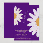 シックモダンデイジーフローラインディゴ1歳の誕生日 招待状 (正面/裏面)