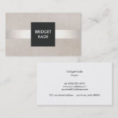 シックモダンデザイナーシルバーリストライプのネンルック 名刺 (正面/裏面)