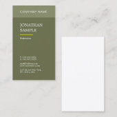 シックモダンデザインプロフェッショナルプレーングリーントレンディー 名刺 (正面/裏面)