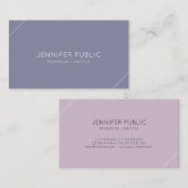 シックモダンデザイン紫バイオレットプレーンスタイリッシュ 名刺 (正面/裏面)