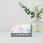 シックモダントレンディーオリジナル抽象デザイン 名刺 (スタンド正面)