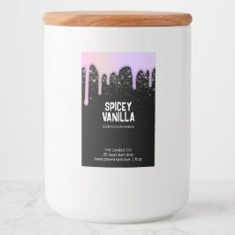 シックモダントレンディーピンクパープルドリップスキャンドルラベル フードラベル