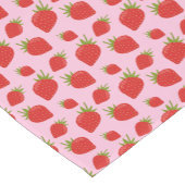 シックモダントレンディーピンク赤いちご柄 ショートテーブルランナー (コーナー)