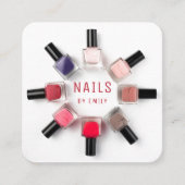 シックモダントレンディープロフェッショナルネイルアートスパサロン スクエア名刺 (正面)