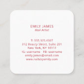 シックモダントレンディープロフェッショナルネイルアートスパサロン スクエア名刺 (裏面)