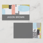 シックモダントレンディー幾何学抽象芸術 名刺 (正面/裏面)