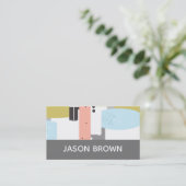 シックモダントレンディー幾何学抽象芸術 名刺 (スタンド正面)