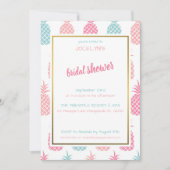 シックモダントロピカルパイナップルブライダルシャワー 招待状 (正面)