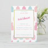 シックモダントロピカルパイナップルブライダルシャワー 招待状 (スタンド正面)