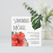 シックモダントロピカルフローラ結婚ズ 招待状 (スタンド正面)