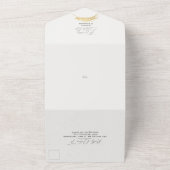 シックモダントロピカル金ゴールドパームオフホワイト結婚ズ オールインワン招待状 (外側)