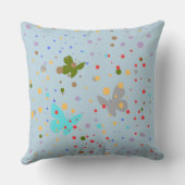 シックモダンドット&バタフライライトブルー クッション (裏面)