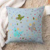 シックモダンドット&バタフライライトブルー クッション (ブランケット)
