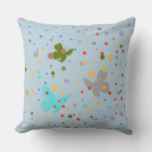 シックモダンドット&バタフライライトブルー クッション (正面)