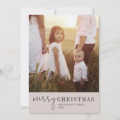 シックモダンニュートラルのクリスマス写真年レビュー シーズンカード (正面)