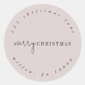 シックモダンニュートラルサーキュラー差出人住所 ラウンドシール (正面)