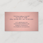 シックモダンネイビーとピンクシェブロンフェイク箔 名刺 (裏面)