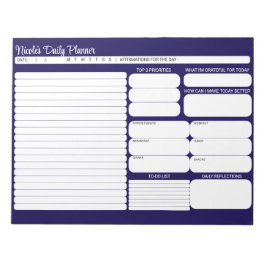 シックモダンネイビーブルーデイリープランナーTo-Doリスト ノートパッド