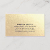 シックモダンネイビーブルーフェイクゴールドフォイルルクセクリエイティブ 名刺 (裏面)