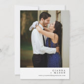 シックモダンネイビーブルー結婚ボホのQRコード写真 招待状 (裏面)