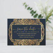 シックモダンネイビーブルー金ゴールドマンダラ セーブザデート (スタンド正面)