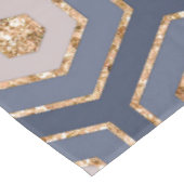 シックモダンネイビーブルー金ゴールド六角ジオメトリ テーブルクロス (アングル)