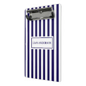 シックモダンネイビーブルー&ホワイト垂直ストライプ ミニクリップボード (アングル2)