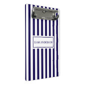 シックモダンネイビーブルー&ホワイト垂直ストライプ ミニクリップボード (アングル)