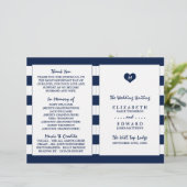 シックモダンネイビーブルー&ホワイト結婚式 プログラム (スタンド正面)