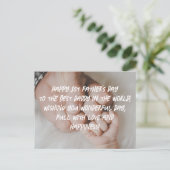 シックモダンハッピーファースト・ファースト・デイ・フォトスタイリッシュ シーズンポストカード (スタンド正面)