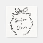 シックモダンハンドドロー結婚ド弓 スタンダードカクテルナプキン (正面)