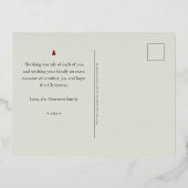 シックモダンハンドレタリング独身の写真 箔シーズンポストカード (裏面)