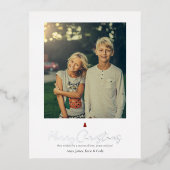 シックモダンハンドレタリング独身の写真 箔シーズンポストカード (正面)