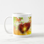 シックモダンハートデザインパターンアクセサリー、愛 コーヒーマグカップ (左)