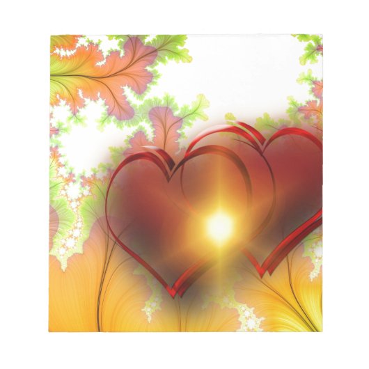 シックモダンハートデザインパターンアクセサリー、愛 ノートパッド (正面)