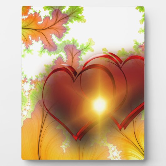 シックモダンハートデザインパターンアクセサリー、愛 フォトプラーク (正面)