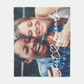 シックモダンハートフ最高のレンズベスティーズBFFフォト フリースブランケット (正面)