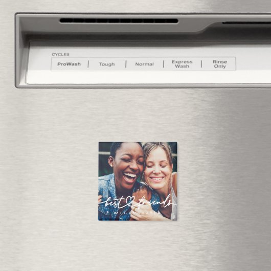 シックモダンハートフ最高のレンズベスティーズBFFフォト マグネット (インサイチュ (食洗機))