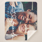 シックモダンハート最高のフレンズBFF写真 シェルパブランケット (正面)