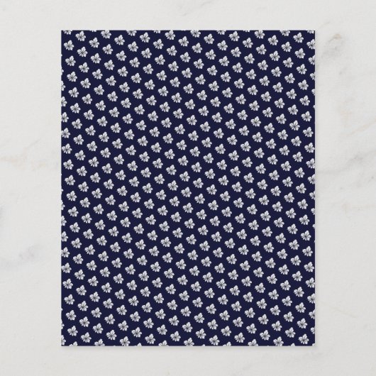 シックモダンバジェットフローラホワイト結婚式招待状 (裏面)